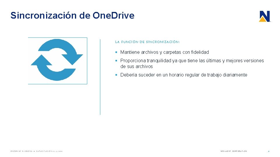 Sincronización de One. Drive LA FUNCIÓN DE SINCRONIZACIÓN: § Mantiene archivos y carpetas con