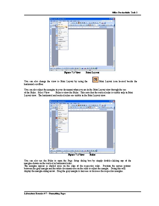 Office Productivity Tools 1 Figure 7. 3 View Print Layout You can also change Office Productivity Tools 1 Figure 7. 3 View Print Layout You can also change