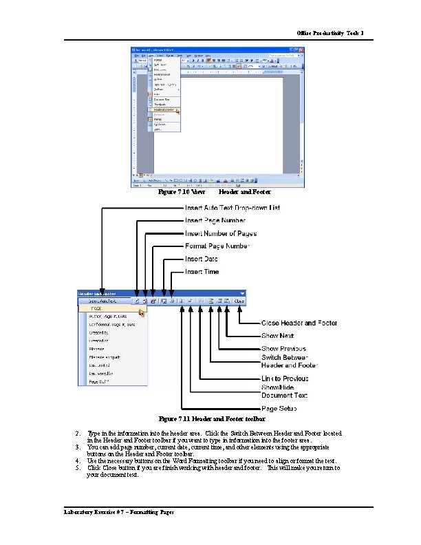 Office Productivity Tools 1 Figure 7. 10 View Header and Footer Figure 7. 11 Office Productivity Tools 1 Figure 7. 10 View Header and Footer Figure 7. 11