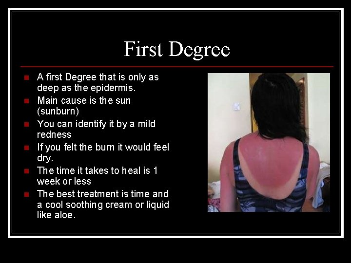 First Degree n n n A first Degree that is only as deep as