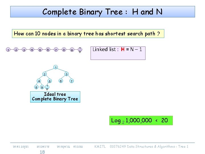 Complete Binary Tree : H and N How can 10 nodes in a binary