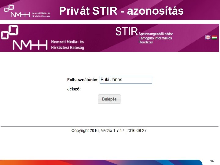 Privát STIR - azonosítás 34 