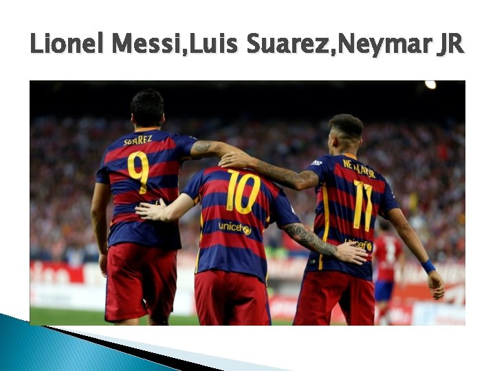 Lionel Messi, Luis Suarez, Neymar JR 