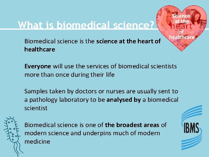What is biomedical science Biomedical science is the