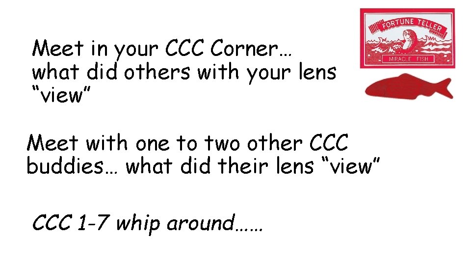Meet in your CCC Corner… what did others with your lens “view” Meet with
