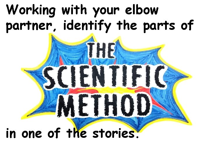Working with your elbow partner, identify the parts of in one of the stories.