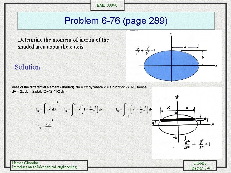 EML 3004 C Problem 6 -76 (page 289) Determine the moment of inertia of