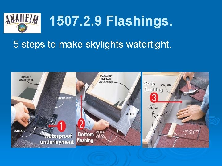 1507. 2. 9 Flashings. 5 steps to make skylights watertight. 