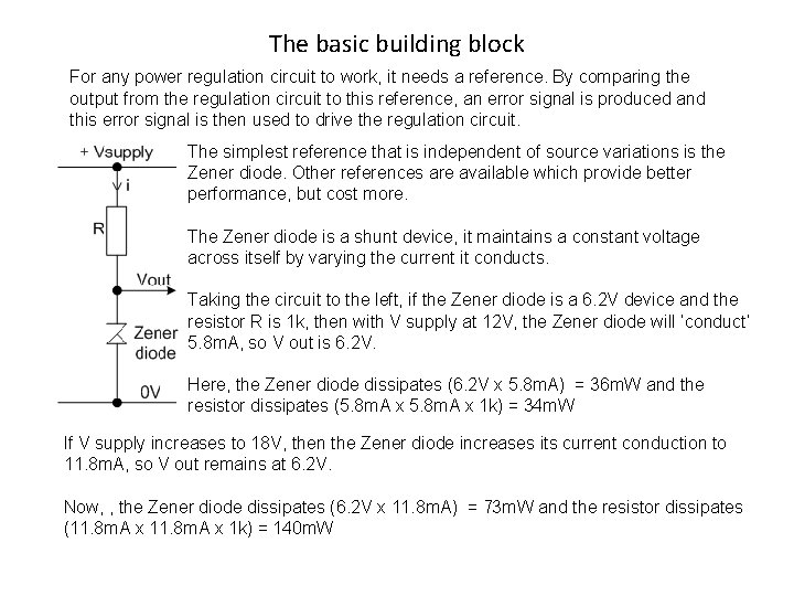 The basic building block For any power regulation circuit to work, it needs a