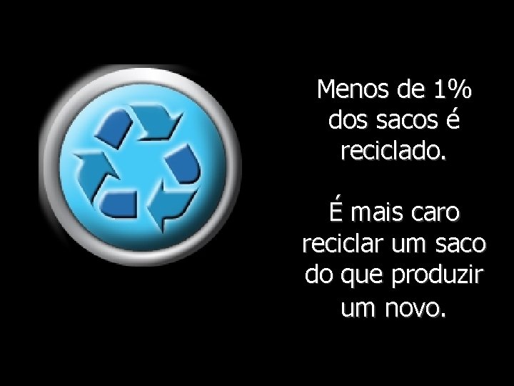 Menos de 1% dos sacos é reciclado. É mais caro reciclar um saco do