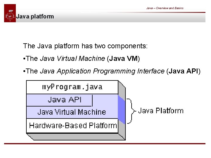 Java – Overview and Basics Java platform The Java platform has two components: •