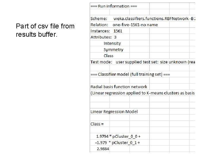 Part of csv file from results buffer. 