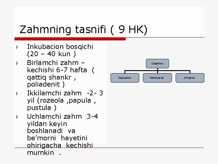 Zahmning tasnifi ( 9 HK) › › Inkubacion bosqichi (20 – 40 kun )