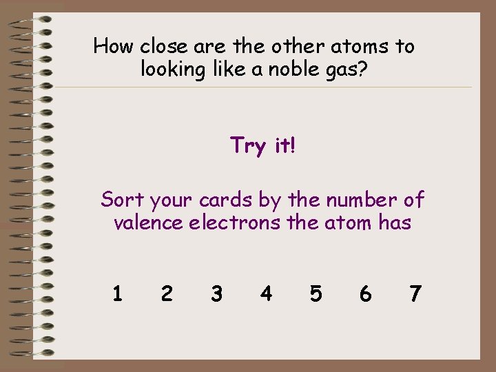 How close are the other atoms to looking like a noble gas? Try it!