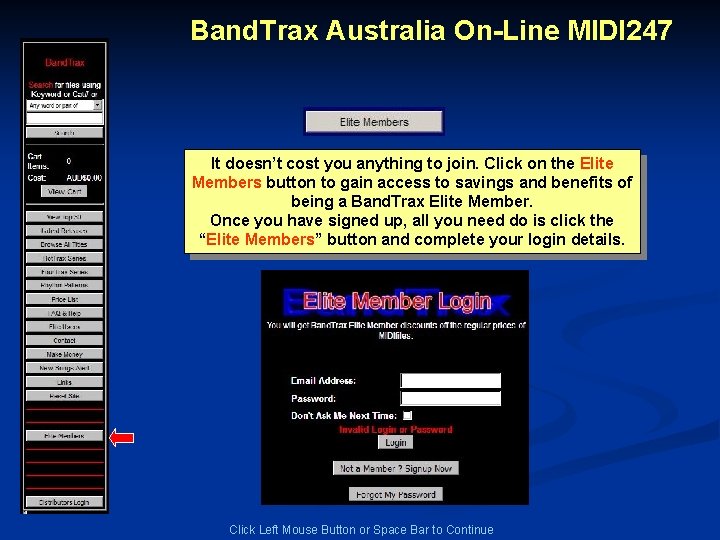 Band. Trax Australia On-Line MIDI 247 It doesn’t cost you anything to join. Click