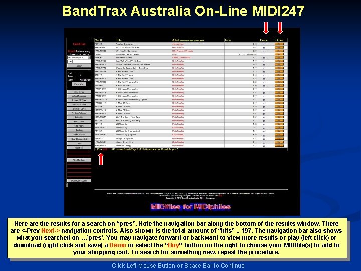 Band. Trax Australia On-Line MIDI 247 Here are the results for a search on