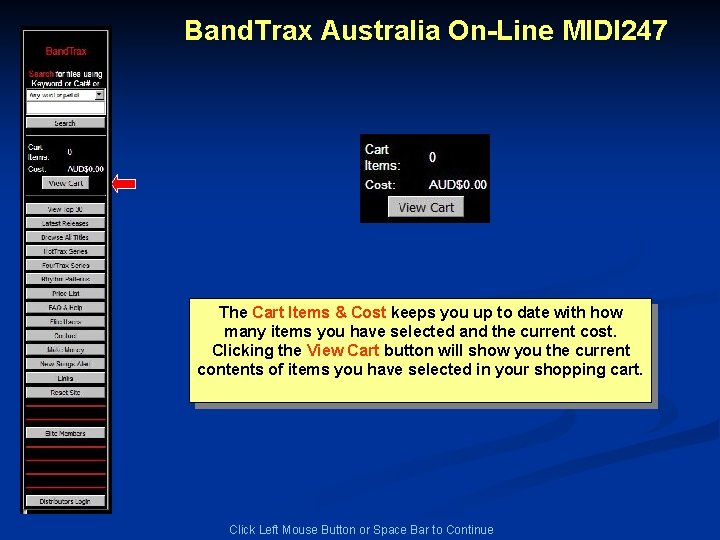 Band. Trax Australia On-Line MIDI 247 The Cart Items & Cost keeps you up