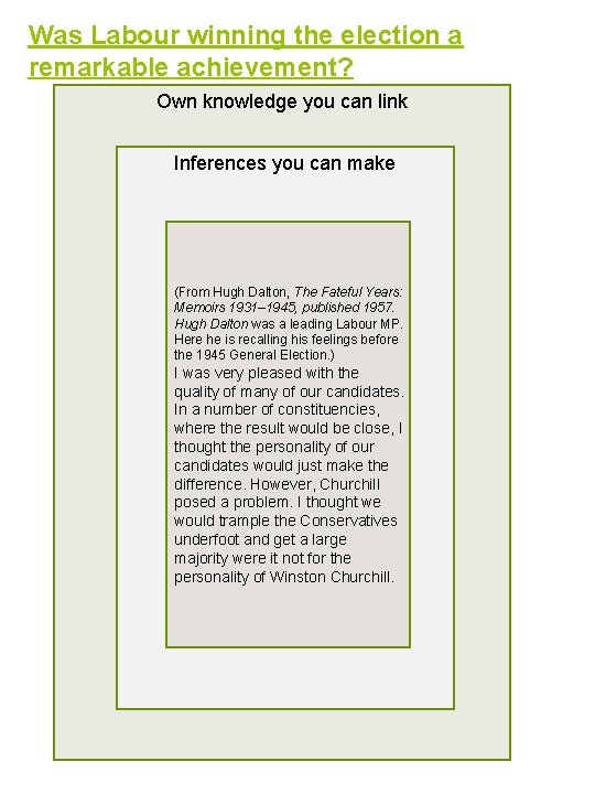 Was Labour winning the election a remarkable achievement? Own knowledge you can link Inferences