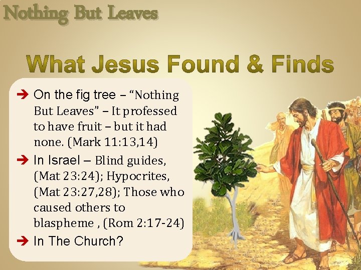 Nothing But Leaves è On the fig tree – “Nothing But Leaves” – It