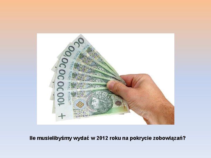 Ile musielibyśmy wydać w 2012 roku na pokrycie zobowiązań? 