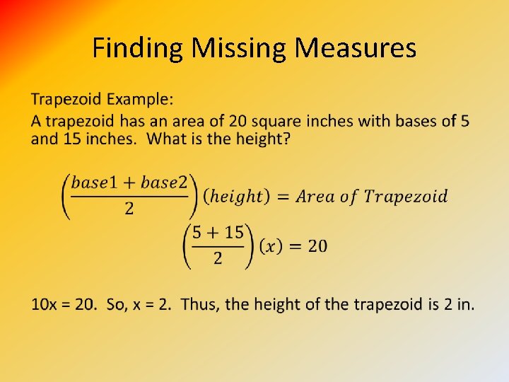 Finding Missing Measures • 