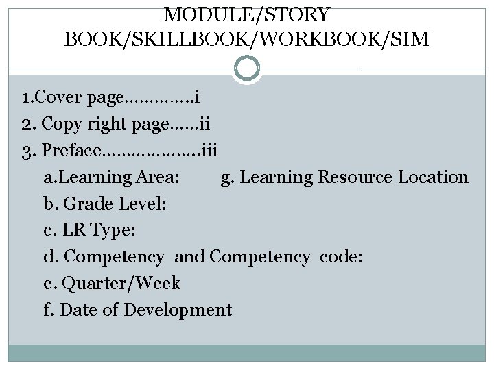 PARTS OF A LEARNING RESOURCE SMALLBIG BOOK 1