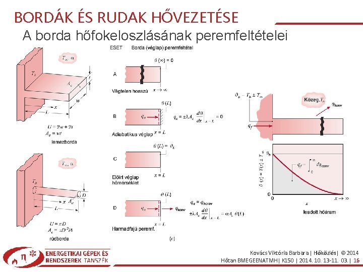 BORDÁK ÉS RUDAK HŐVEZETÉSE A borda hőfokeloszlásának peremfeltételei Kovács Viktória Barbara | Hőközlés| ©