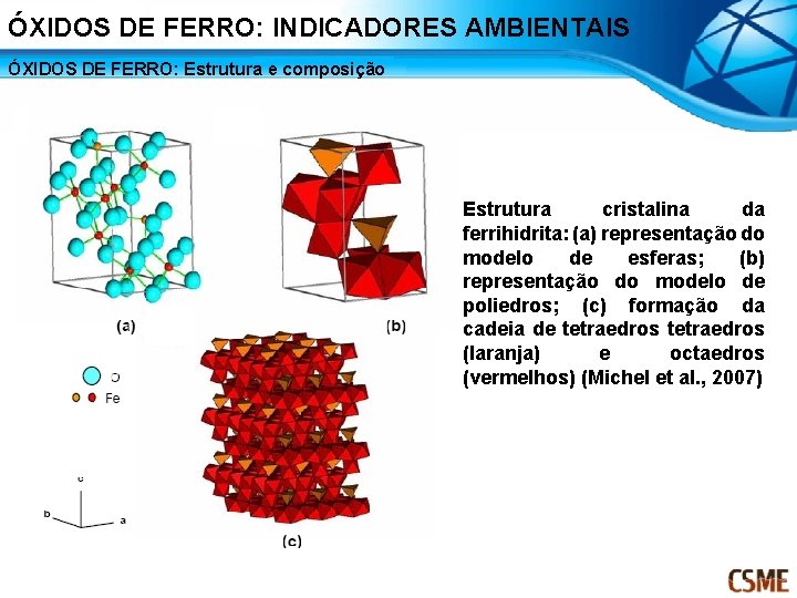 ÓXIDOS DE FERRO: INDICADORES AMBIENTAIS ÓXIDOS DE FERRO: Estrutura e composição Estrutura cristalina da