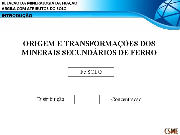 RELAÇÃO DA MINERALOGIA DA FRAÇÃO ARGILA COM ATRIBUTOS DO SOLO INTRODUÇÃO ORIGEM E TRANSFORMAÇÕES