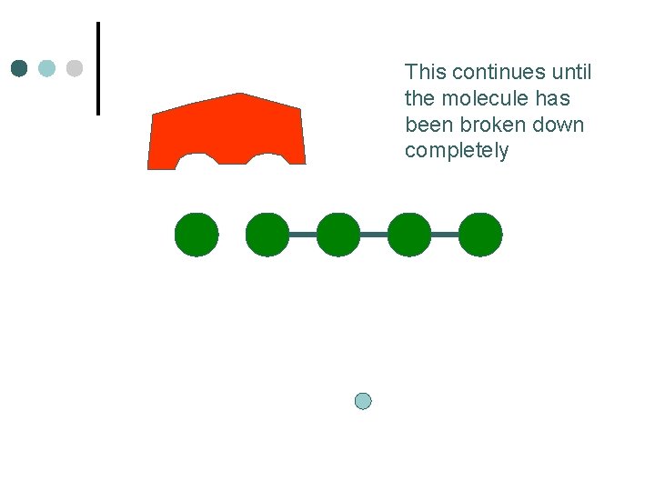 This continues until the molecule has been broken down completely 