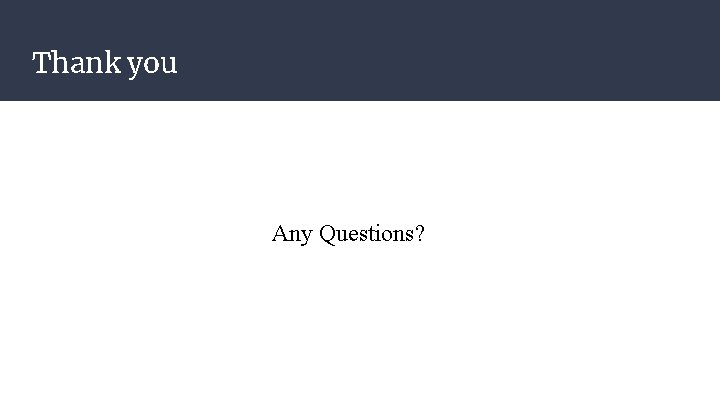 Thank you Any Questions? Thank you Any Questions?