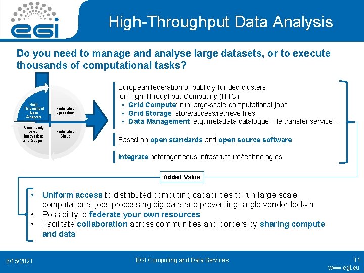 High-Throughput Data Analysis Do you need to manage and analyse large datasets, or to