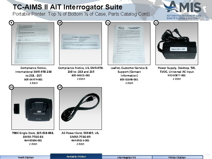 TC-AIMS II AIT Interrogator Suite Portable Printer: Top ½ of Bottom ½ of Case,