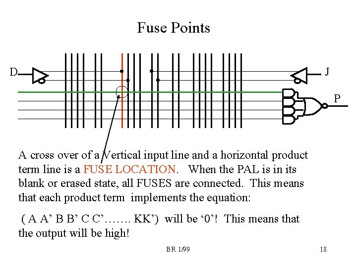 Fuse Points D J P A cross over of a Vertical input line and