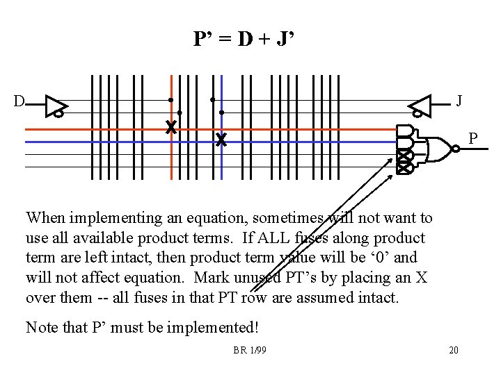 P’ = D + J’ D J P When implementing an equation, sometimes will