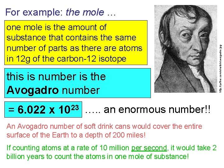 one mole is the amount of substance that contains the same number of parts