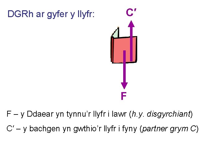 DGRh ar gyfer y llyfr: C′ F F – y Ddaear yn tynnu’r llyfr