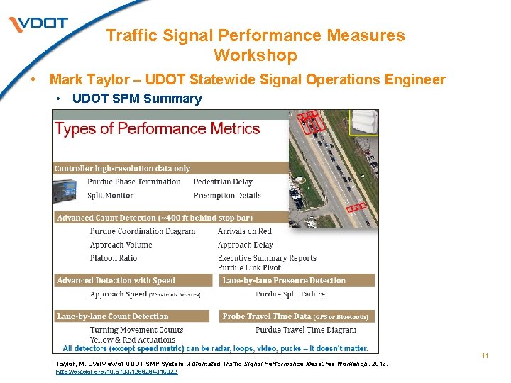 Traffic Signal Performance Measures Workshop • Mark Taylor – UDOT Statewide Signal Operations Engineer