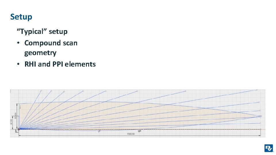 Setup “Typical” setup • Compound scan geometry • RHI and PPI elements 