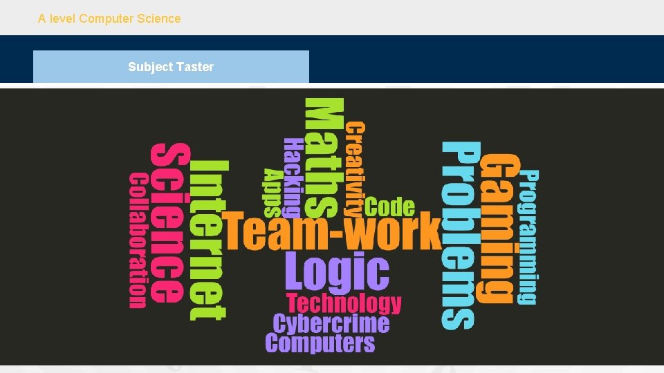 A level Computer Science Subject Taster 