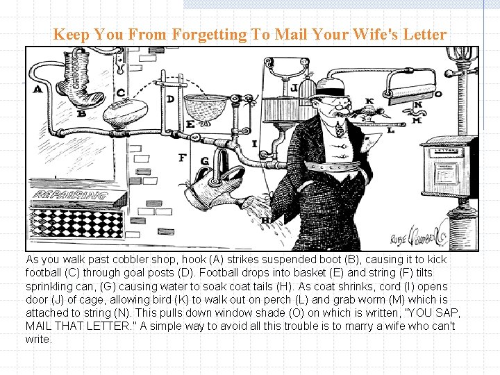 Keep You From Forgetting To Mail Your Wife's Letter As you walk past cobbler