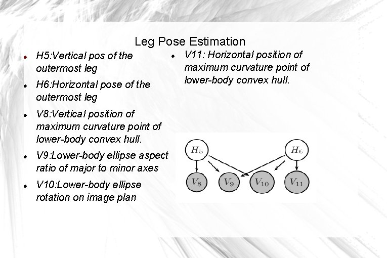 Leg Pose Estimation H 5: Vertical pos of the outermost leg H 6: Horizontal