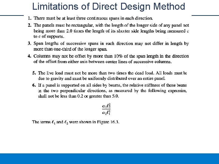 Limitations of Direct Design Method 