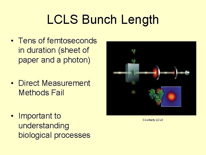 LCLS Bunch Length • Tens of femtoseconds in duration (sheet of paper and a