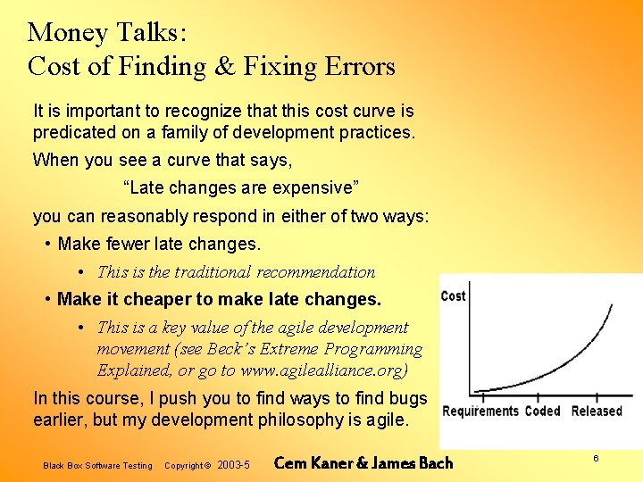 Money Talks: Cost of Finding & Fixing Errors It is important to recognize that