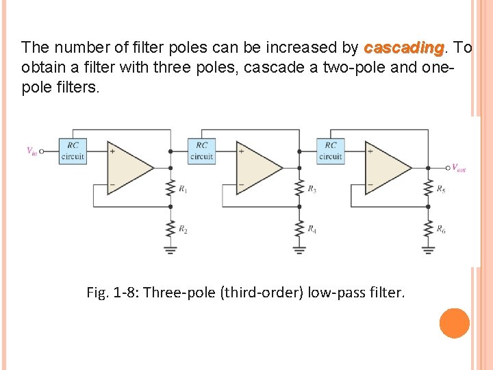The number of filter poles can be increased by cascading To obtain a filter