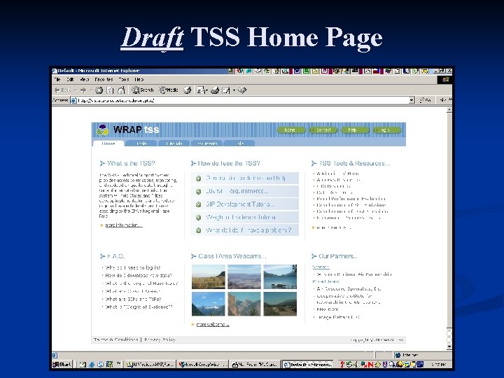 Draft TSS Home Page 