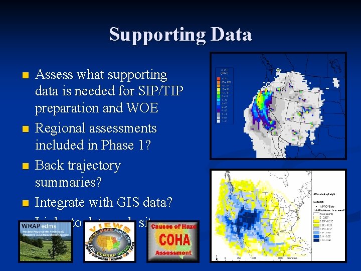 Supporting Data n n n Assess what supporting data is needed for SIP/TIP preparation