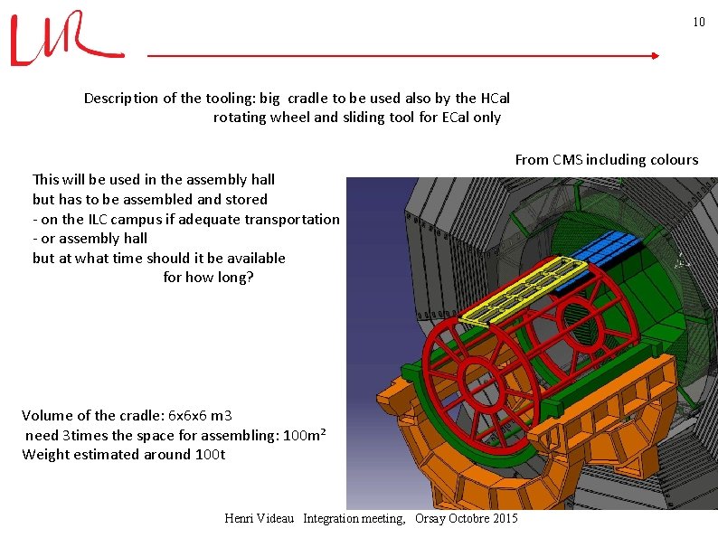 10 Description of the tooling: big cradle to be used also by the HCal