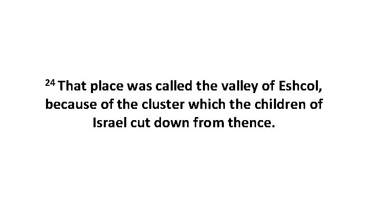 24 That place was called the valley of Eshcol, because of the cluster which